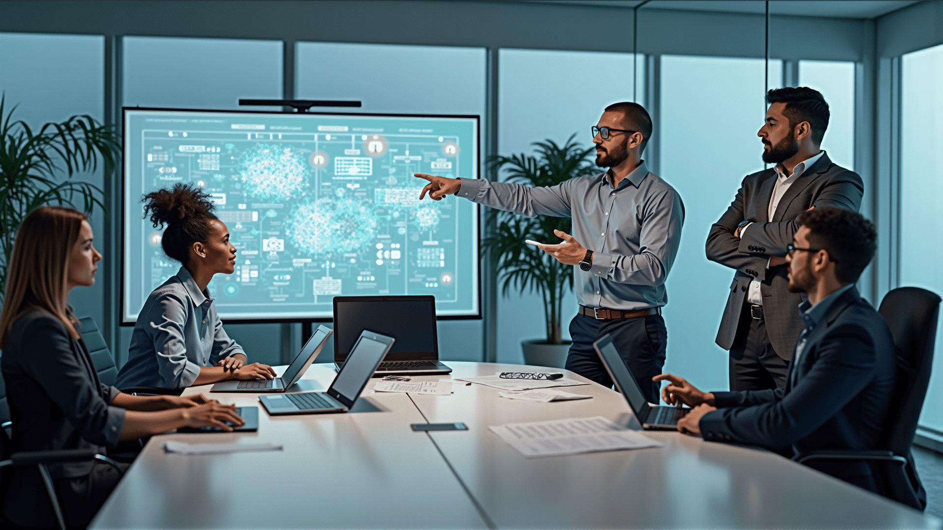 Cybersecurity professionals in discussion